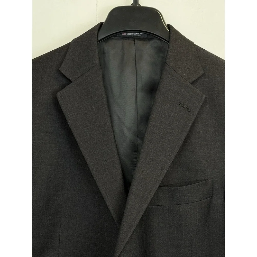 Hart Schaffner‎ Marx Sport Coat Blazer Mens 41R Dark Gray Wool Suit Jacket USA
